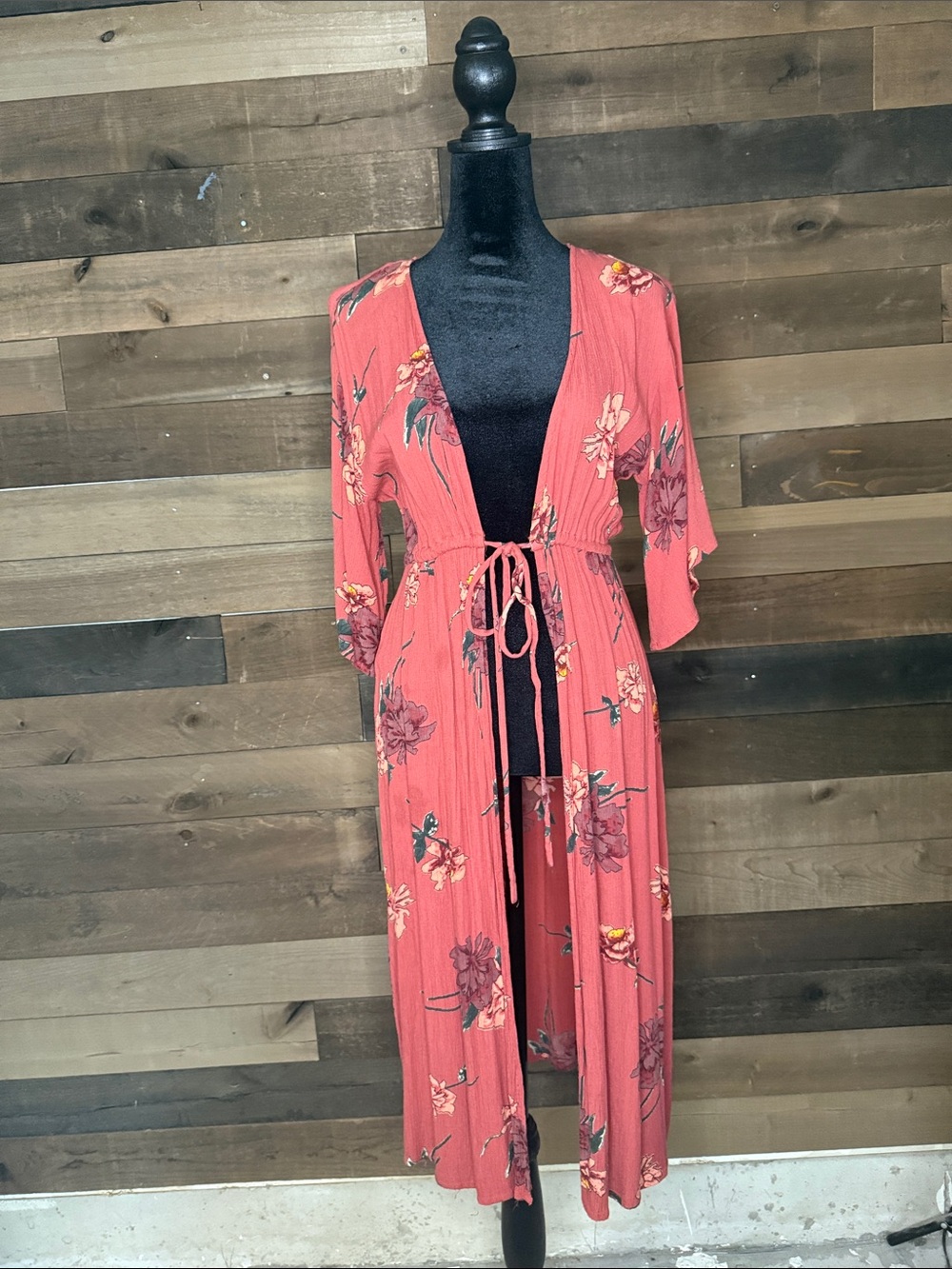 Sky and Sparrow Coral Floral Tie-Front Swim Coverup